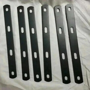 6pk 12" Mending Plate Black Steel Straps Straight Repair Flat Plate
